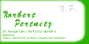 norbert pertnitz business card